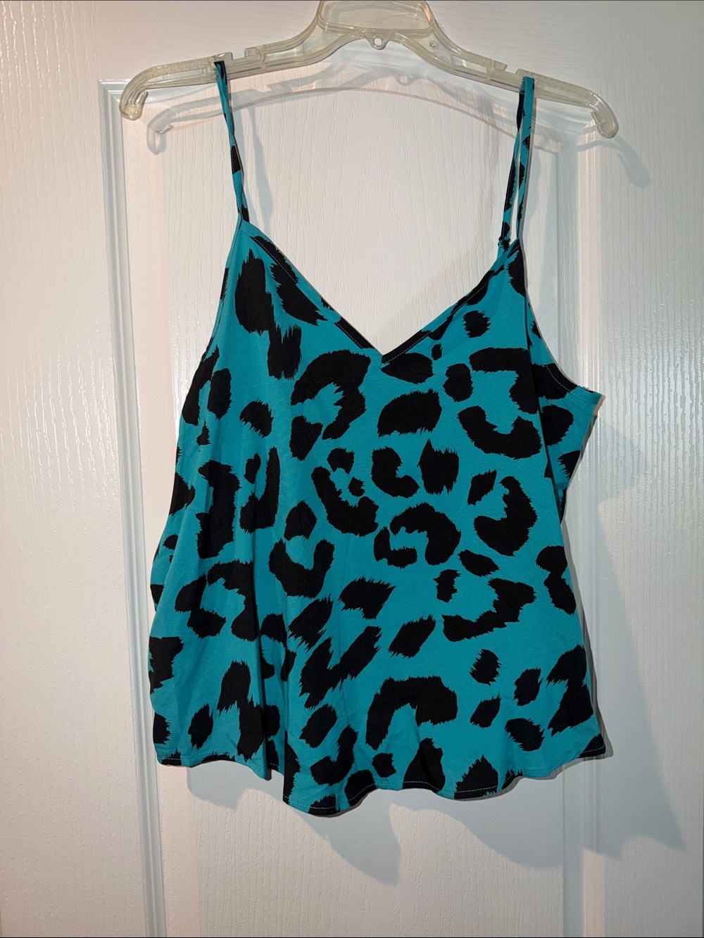 SHEIN Teal & Black Leopard Print Cami Tank
